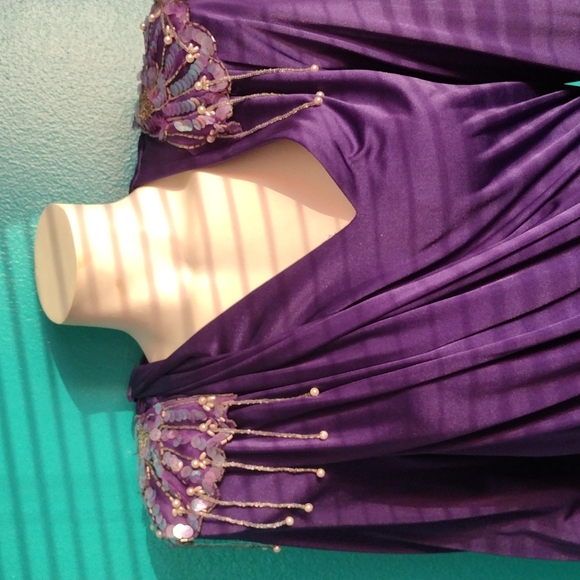 Vintage Formal Purple Evening Dress - Picture 3 of 9